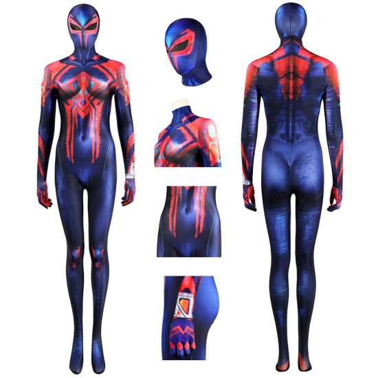 2099 SpiderMan Cosplay Costume Miguel O'Hara Nylon Bodysuit Suit